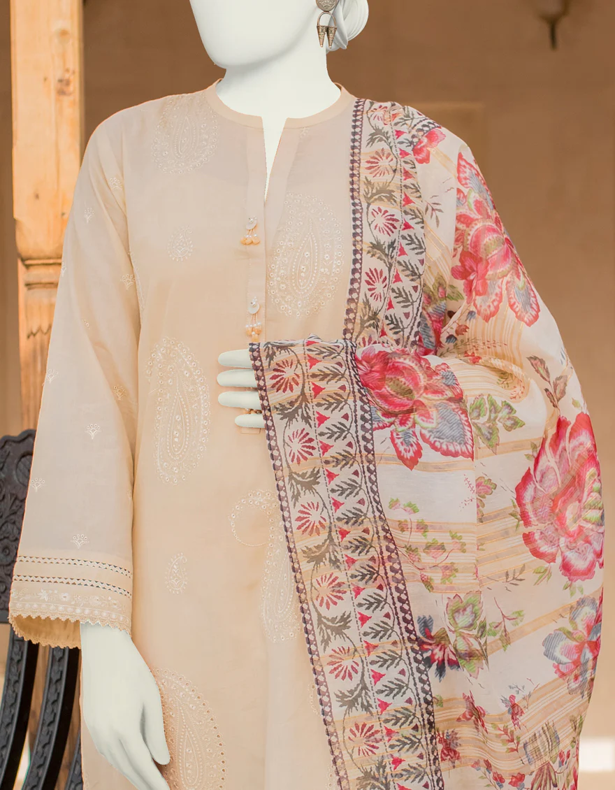 BEIGE 3PC UNSTITCHED | JLAWN-S-US-23-419 GULBAHAR-PAY - Image 2