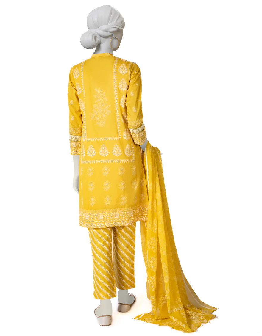 YELLOW LAWN 3PC STITCHED | JLAWN-S-US-23-426/S KANTHA KARI-3 - Image 2