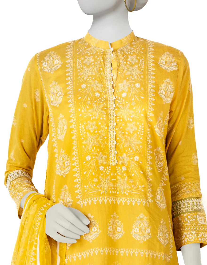 YELLOW LAWN 3PC STITCHED | JLAWN-S-US-23-426/S KANTHA KARI-3 - Image 3