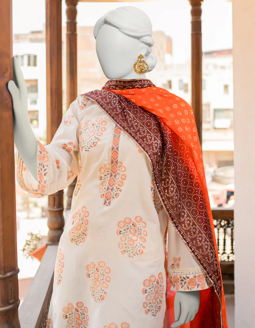 WHITE LAWN 3PC UNSTITCHED | JLAWN-S-US-23-430 REENA - Image 2