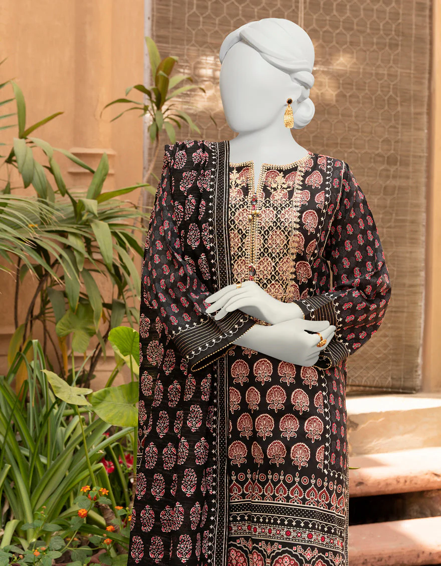 BLACK 3PC UNSTITCHED | JLAWN-S-US-23-431 SUBH-NAU-1 - Image 2