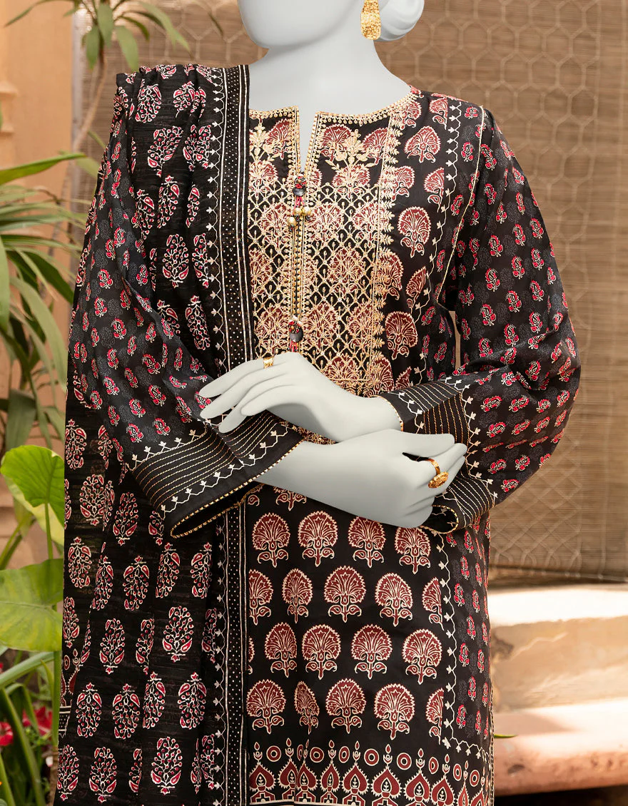 BLACK 3PC UNSTITCHED | JLAWN-S-US-23-431 SUBH-NAU-1 - Image 3