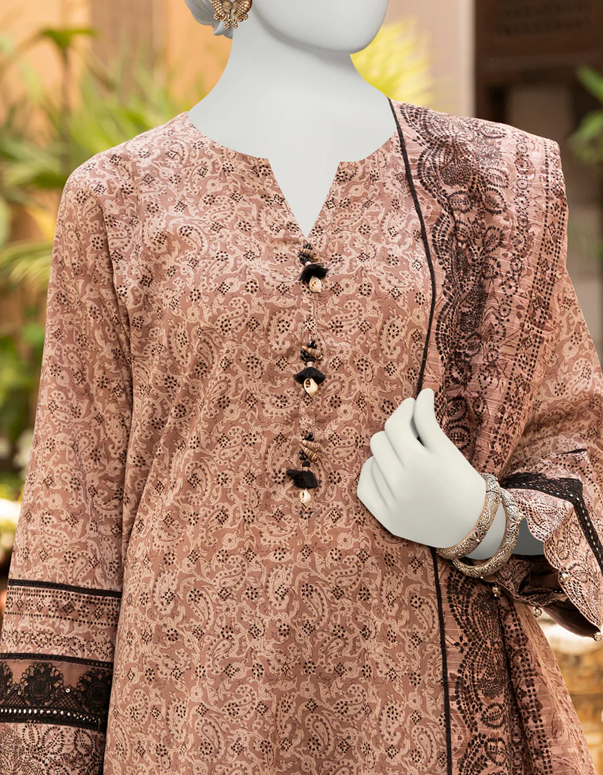 LIGHT BROWN 3PC UNSTITCHED | JLAWN-S-US-23-436 SUBH-NAU-6 - Image 2