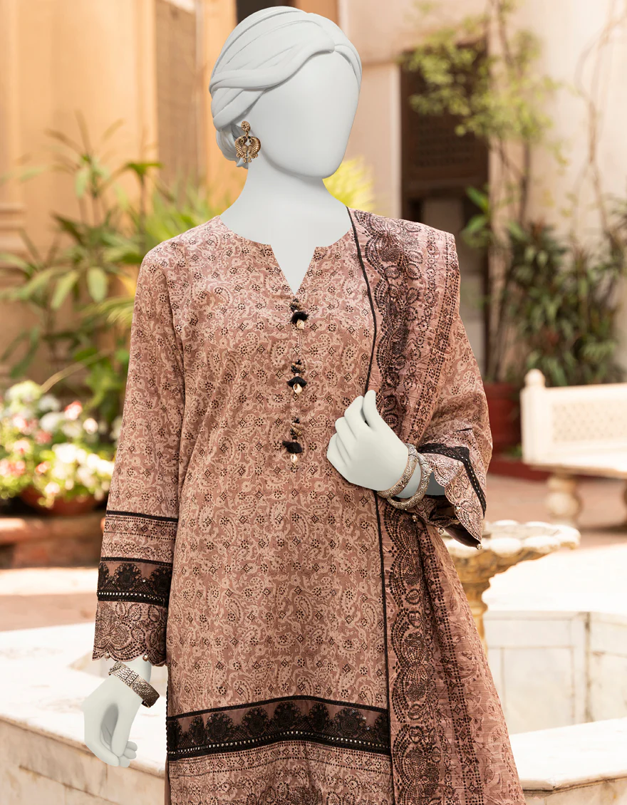 LIGHT BROWN 3PC UNSTITCHED | JLAWN-S-US-23-436 SUBH-NAU-6 - Image 3