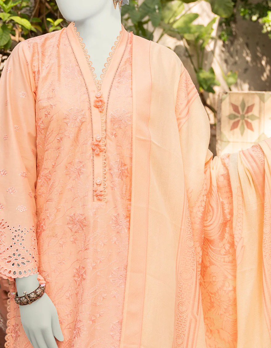 TEA PINK LAWN 3PC UNSTITCHED | JLAWN-S-US-23-445 GAUHAR-7 - Image 2