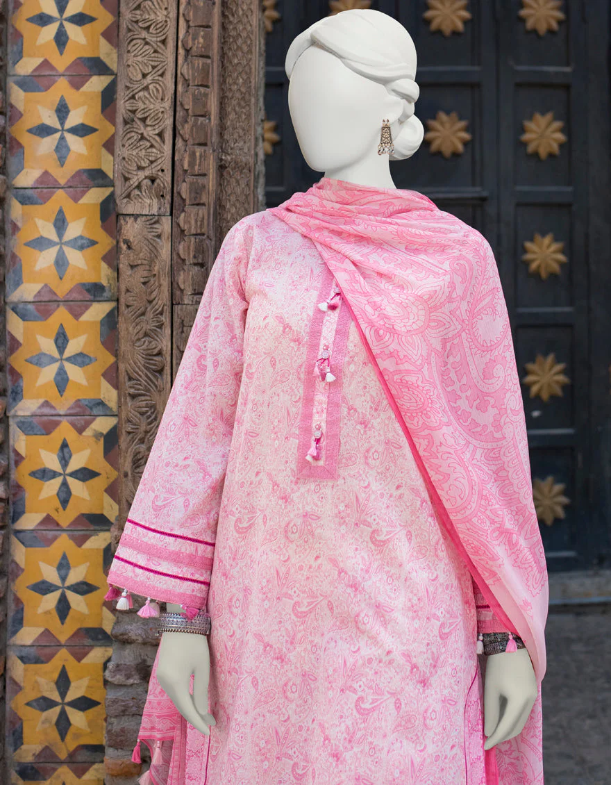 PINK 3PC UNSTITCHED | JLAWN-S-US-23-457 RIWAYAT-3 - Image 2