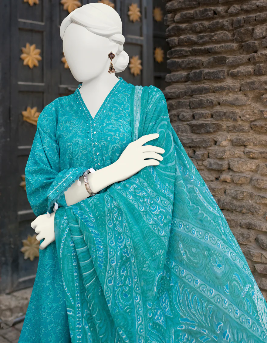 SEA GREEN 3PC UNSTITCHED | JLAWN-S-US-23-458 RIWAYAT-4 - Image 3