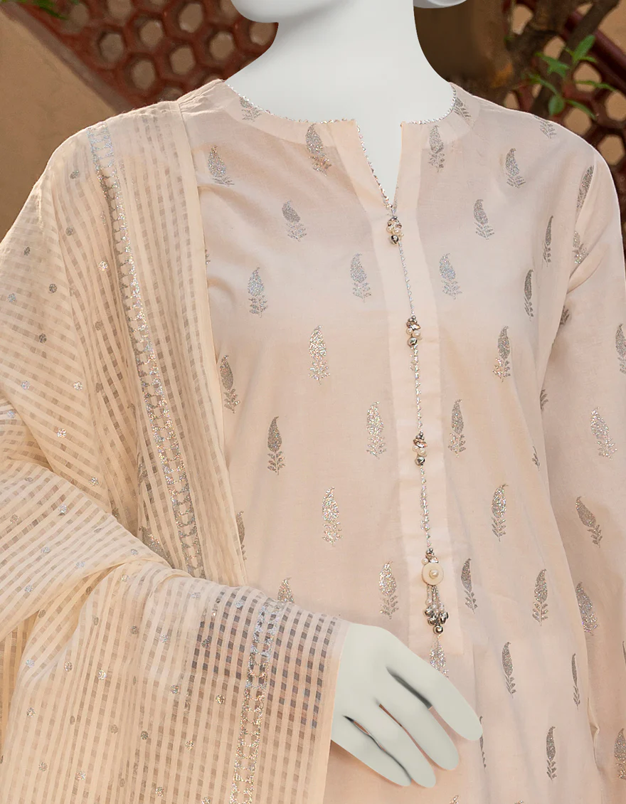 OFF WHITE LAWN 3PC UNSTITCHED | JLAWN-S-US-23-471 KOH E NOOR-1 - Image 3