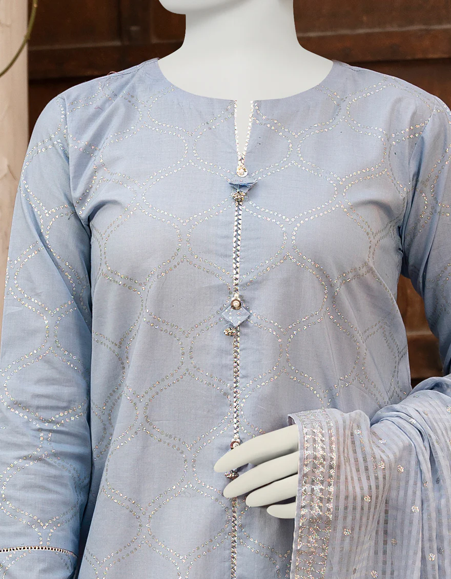 SKY BLUE LAWN 3PC UNSTITCHED | JLAWN-S-US-23-472 KOH E NOOR-2 - Image 3