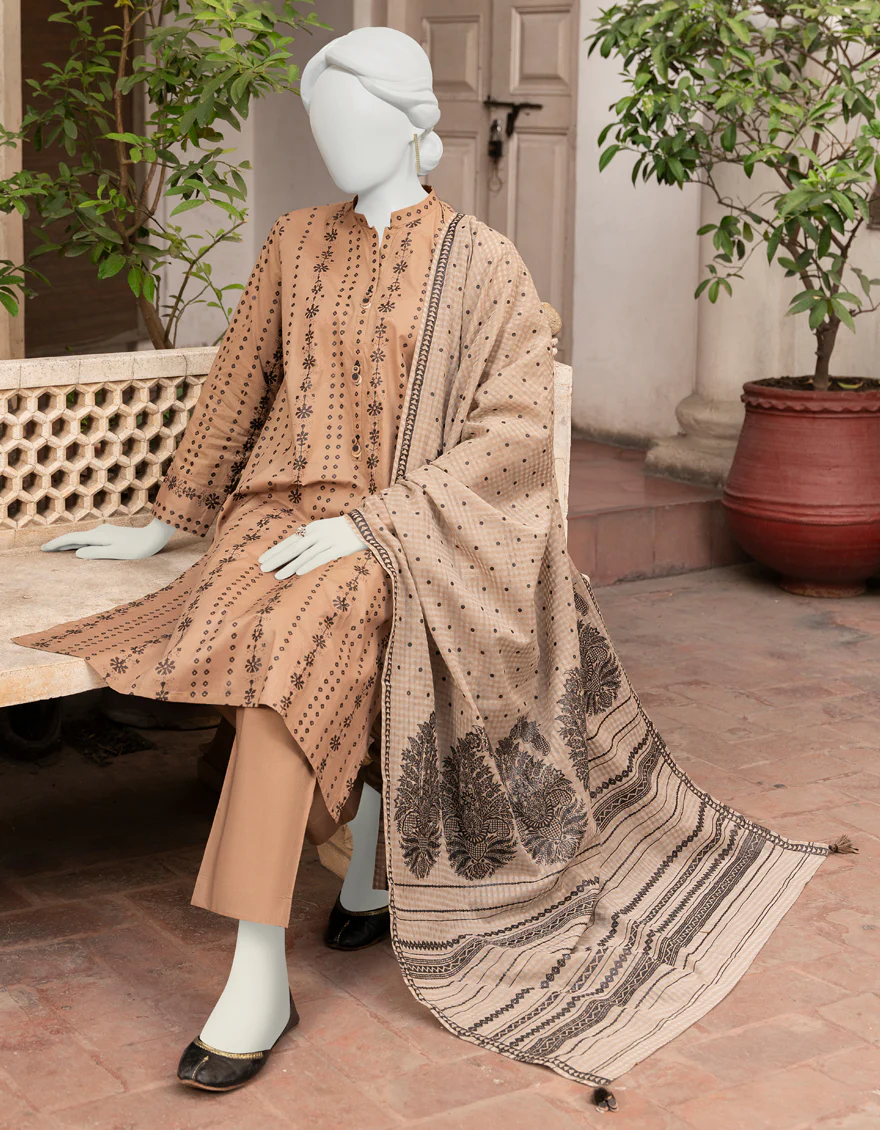 BROWN LAWN 3PC UNSTITCHED | JLAWN-S-US-23-473 KOH E NOOR-3 - Image 2