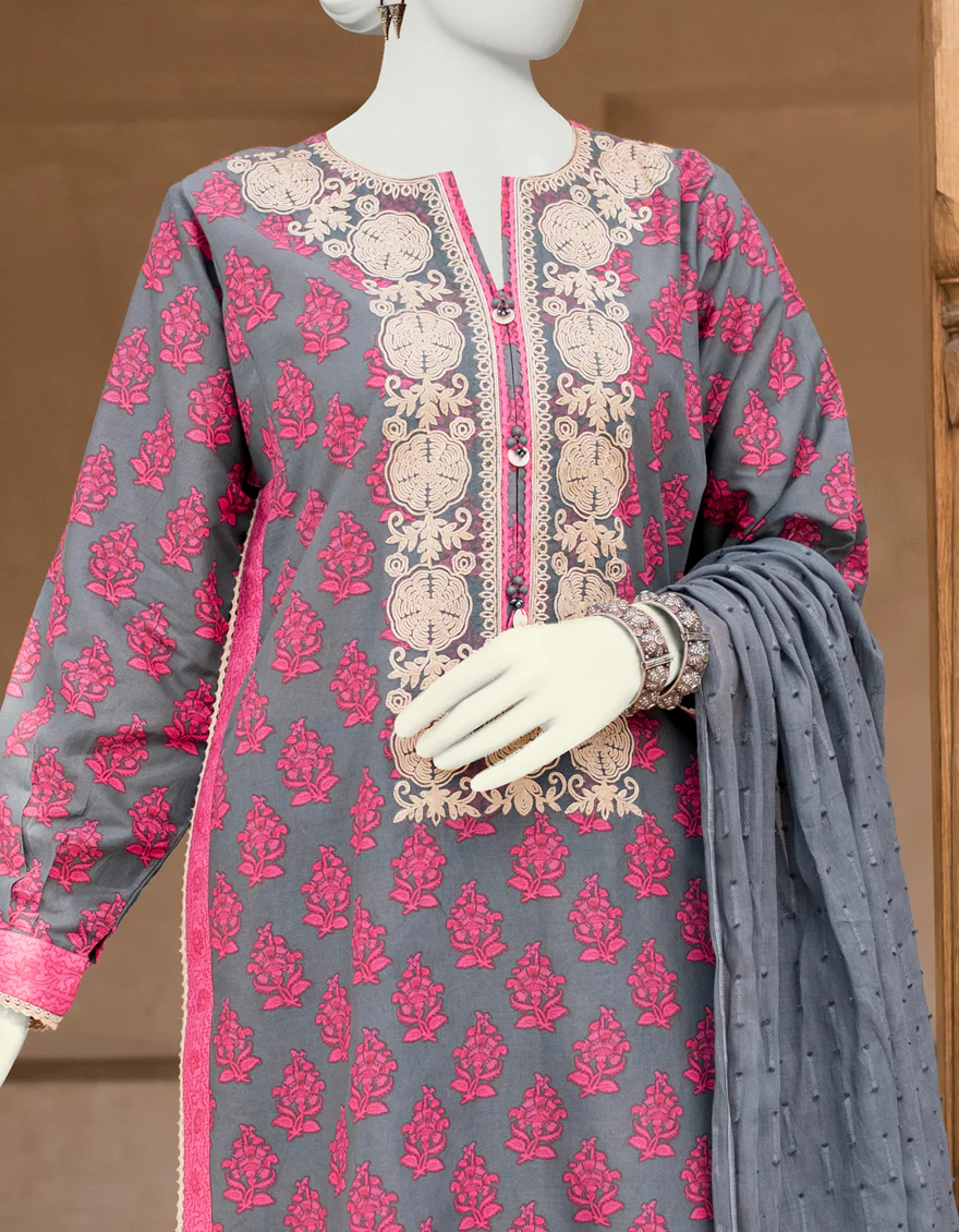 TEAL GREEN LAWN 3PC UNSTITCHED | JLAWN-S-US-23-477 GULRUKH-3 - Image 3