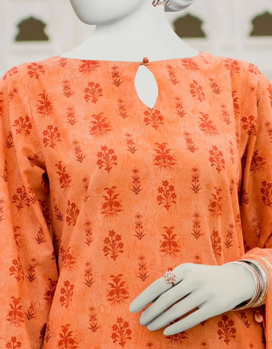 ORANGE LAWN 3PC UNSTITCHED | JLAWN-S-US-23-479 ROZMARRA-1 - Image 3