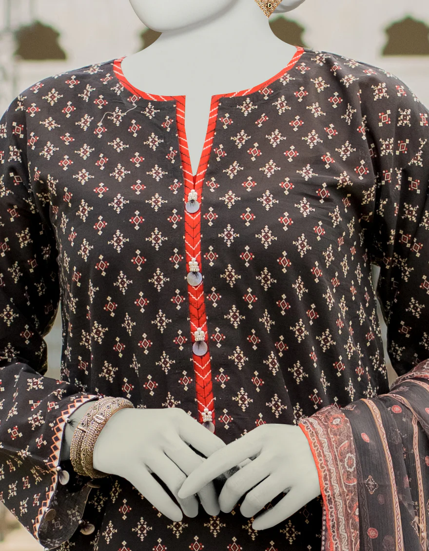 BLACK LAWN 3PC UNSTITCHED | JLAWN-S-US-23-482 ROZMARRA-4 - Image 3