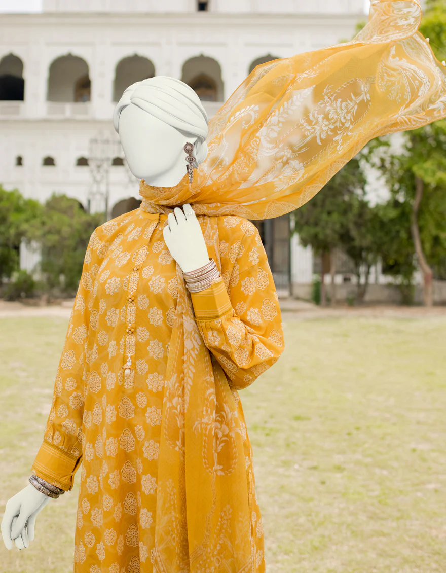 MUSTARD LAWN 3PC UNSTITCHED | JLAWN-S-US-23-486 ROZMARRA-8 - Image 2
