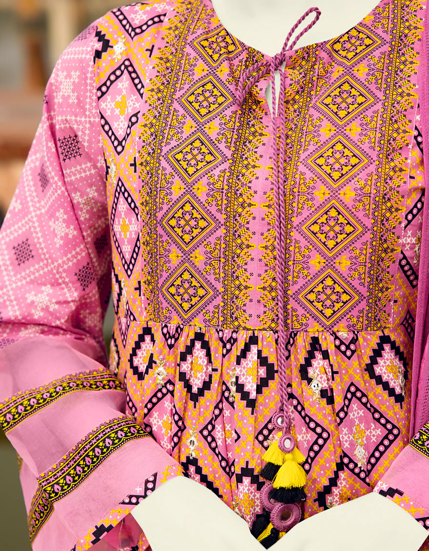 PINK LAWN 2PC UNSTITCHED | JLAWN-S-US-JDS-22-1071 NAQAASH - Image 2