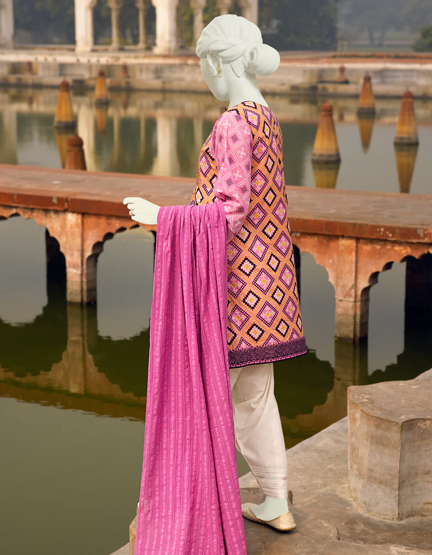 PINK LAWN 2PC UNSTITCHED | JLAWN-S-US-JDS-22-1071 NAQAASH - Image 3