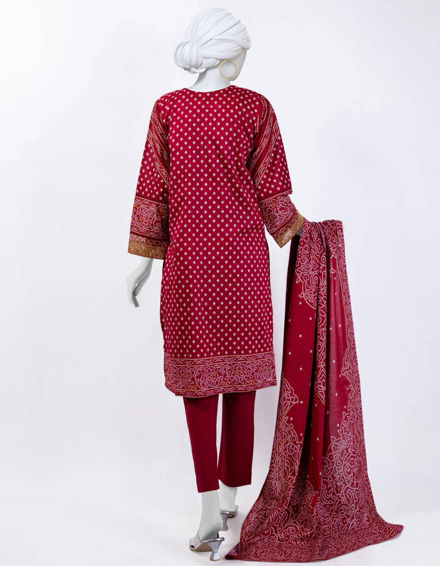 RED 3PC STITCHED | JLAWN-US-04-063/S - Image 2