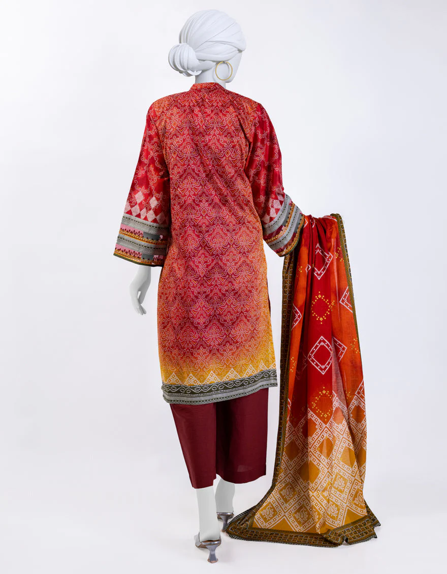 RED 3PC STITCHED | JLAWN-US-04-065/S - Image 2