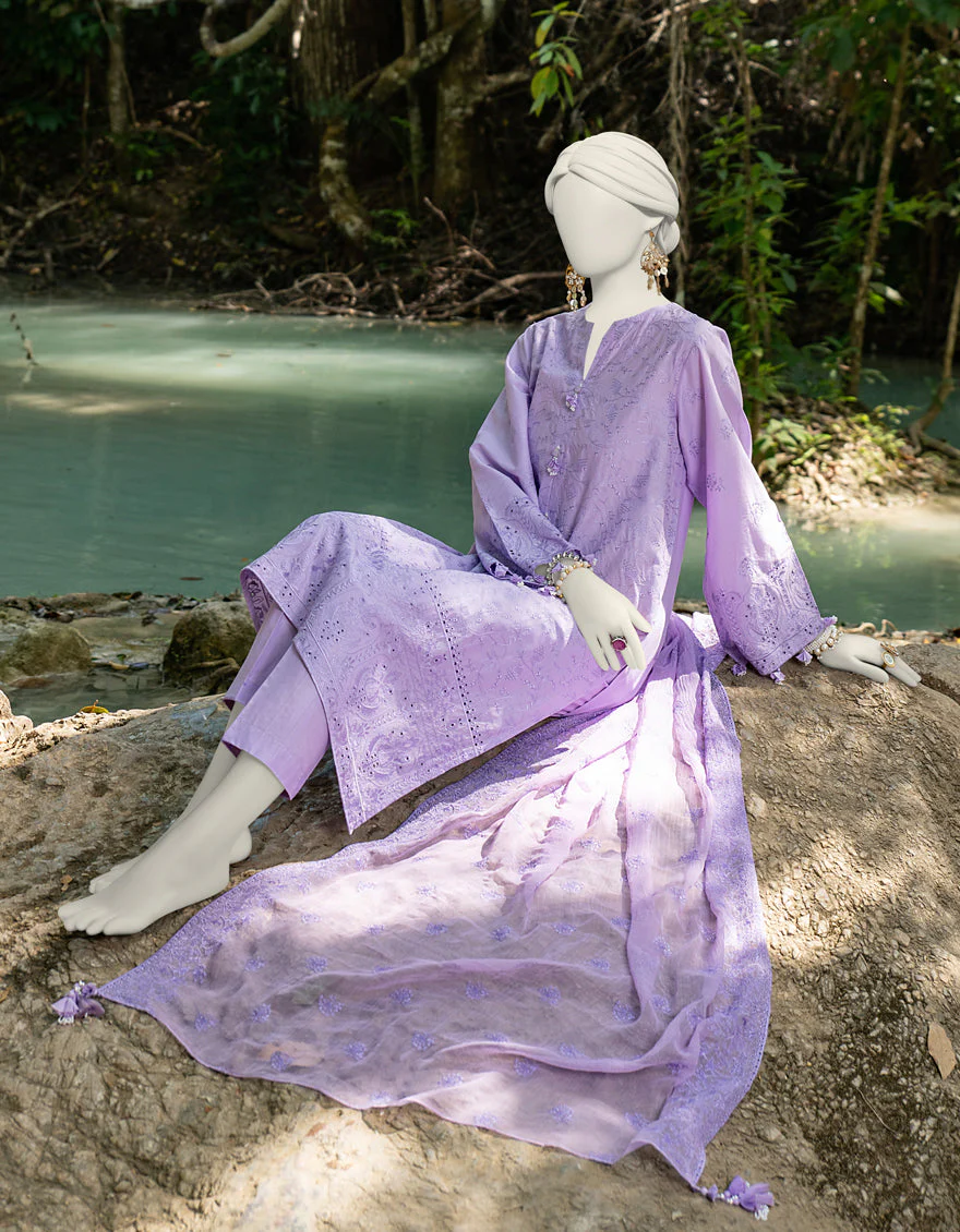 VIOLET 3PC UNSTITCHED | JLAWN-US-24-244 - Image 2