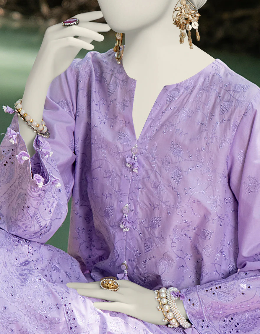 VIOLET 3PC UNSTITCHED | JLAWN-US-24-244 - Image 3