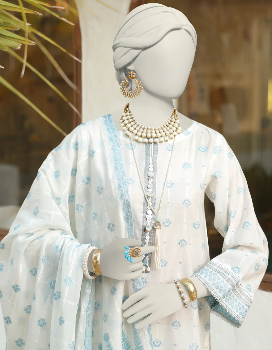 WHITE 3PC UNSTITCHED | JLAWN-US-24-253 - Image 2