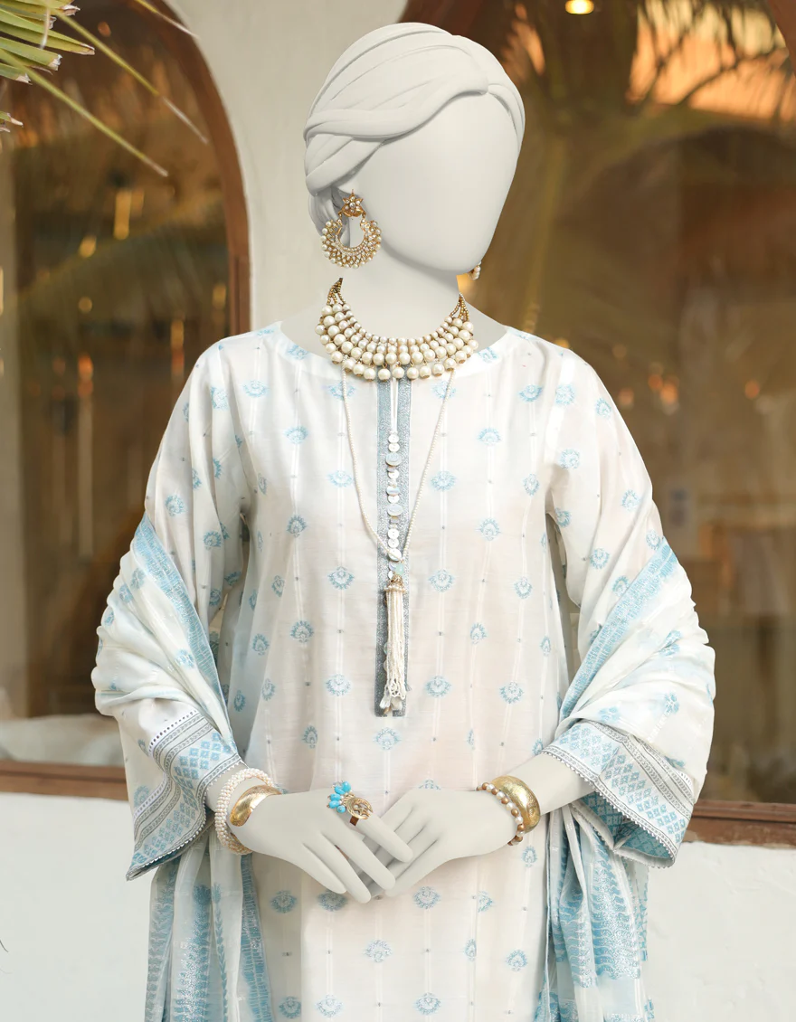 WHITE 3PC UNSTITCHED | JLAWN-US-24-253 - Image 3
