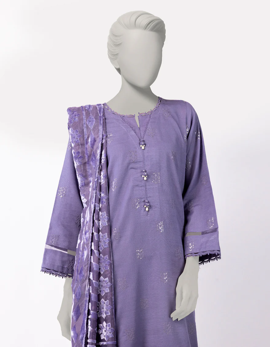 PURPLE KHADDAR SLUB 3PC UNSTITCHED | JLAWN-W-25-1010 TRADITIONAL-6 - Image 2