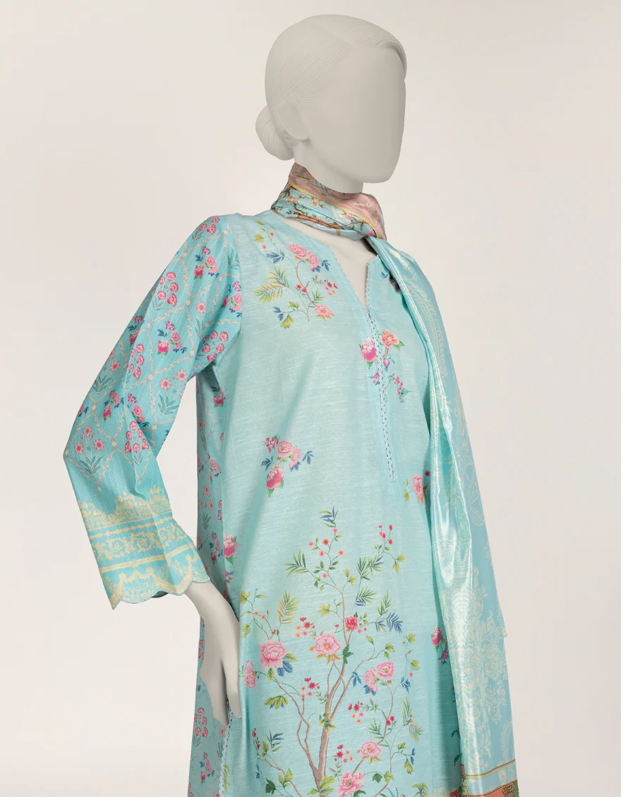 FEROZI KHADDAR 3PC STITCHED | JLAWN-W-25-288/S MOONLIT BLOOMS-4 - Image 2