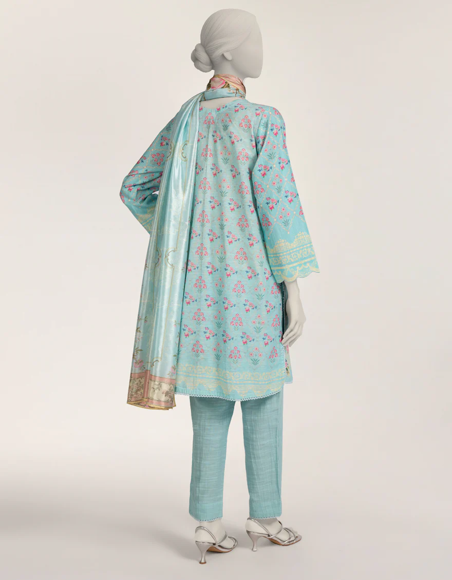 FEROZI KHADDAR 3PC STITCHED | JLAWN-W-25-288/S MOONLIT BLOOMS-4 - Image 3