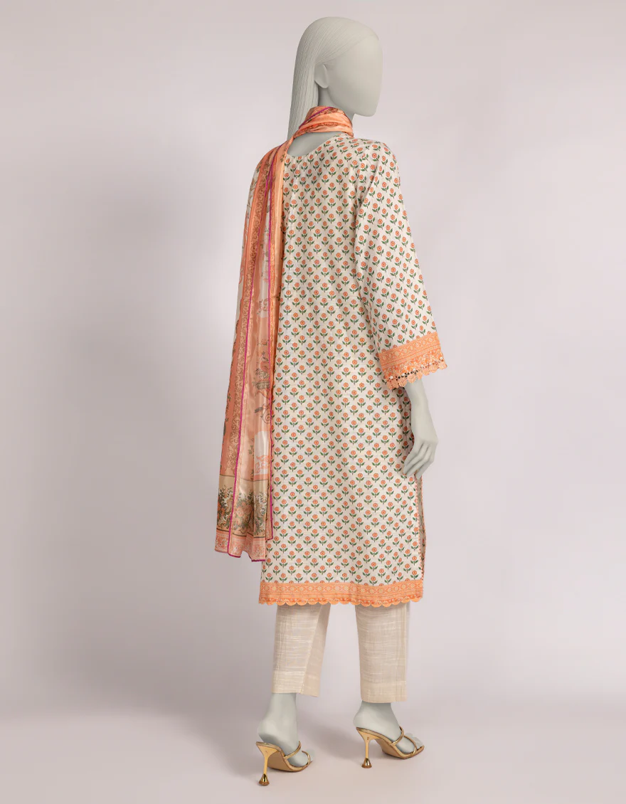 BEIGE CAMBRIC 3PC STITCHED | JLAWN-W-25-289/S MOONLIT BLOOMS-5 - Image 3