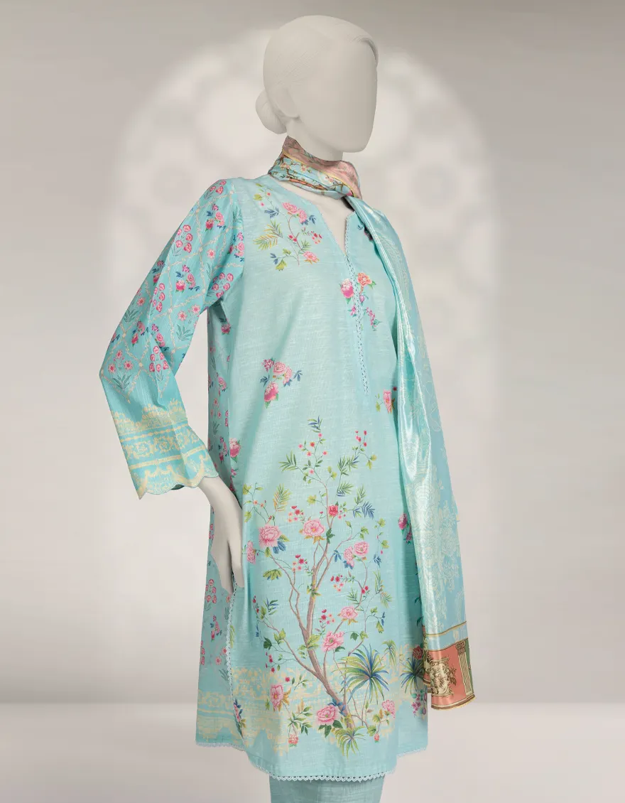 FEROZI CAMBRIC 3PC STITCHED | JLAWN-W-25-292/S MOONLIT BLOOMS-8 - Image 2