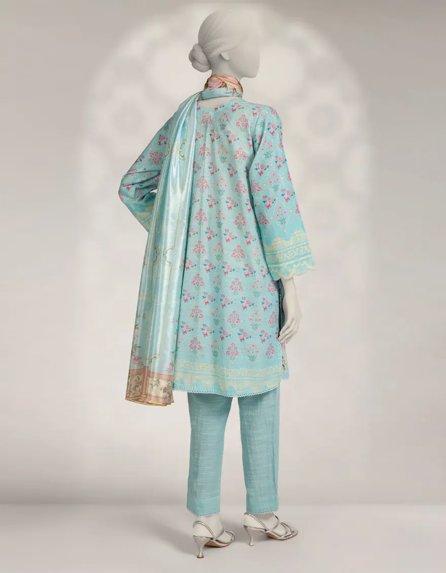 FEROZI CAMBRIC 3PC STITCHED | JLAWN-W-25-292/S MOONLIT BLOOMS-8 - Image 3