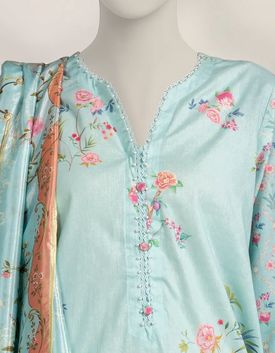 FEROZI CAMBRIC 3PC STITCHED | JLAWN-W-25-292/S MOONLIT BLOOMS-8 - Image 4