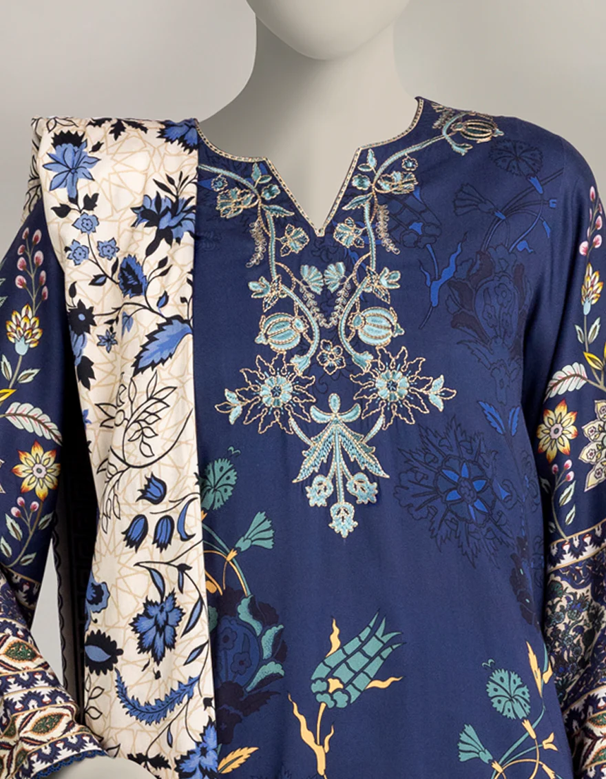 BLUE MARINA 3PC STITCHED | JLAWN-W-25-304/S TURKISH-04 - Image 3