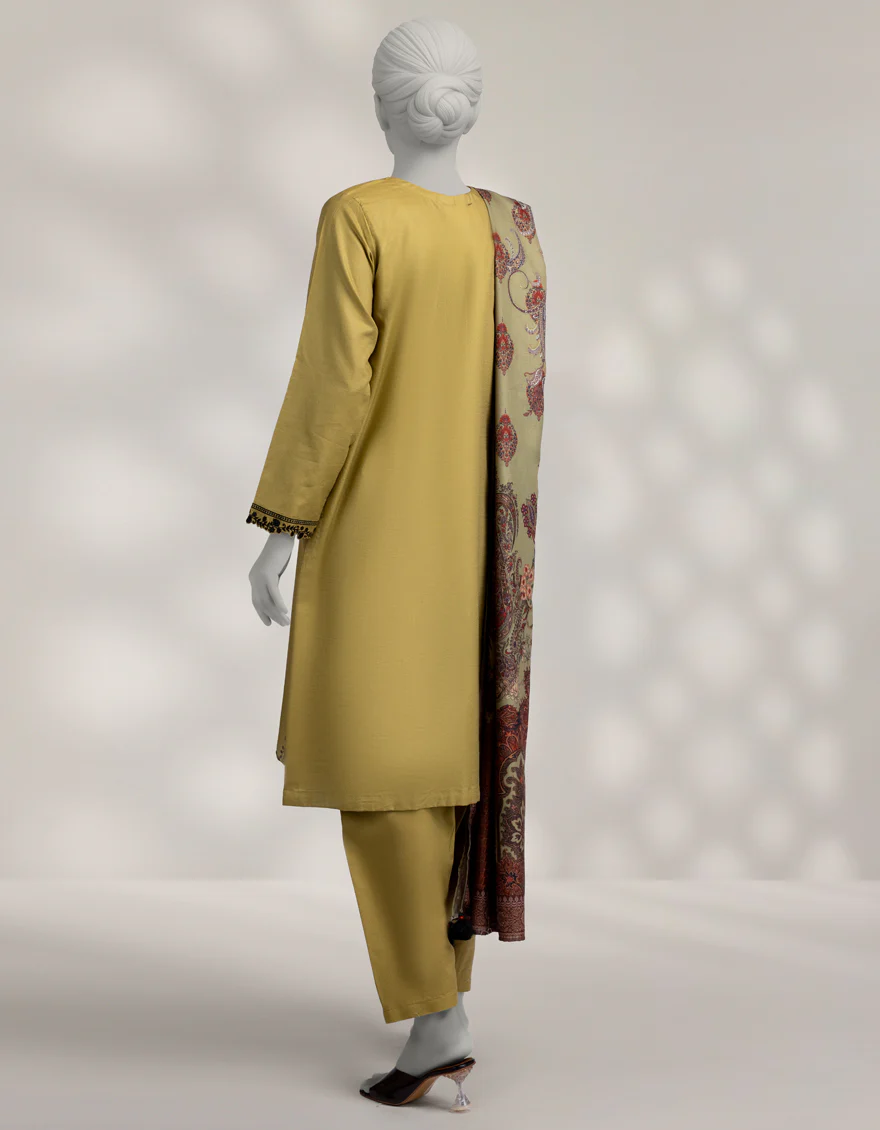 GREEN PASHMINA 3PC STITCHED | JLAWN-W-25-306/S KASHMIRI-02 - Image 2