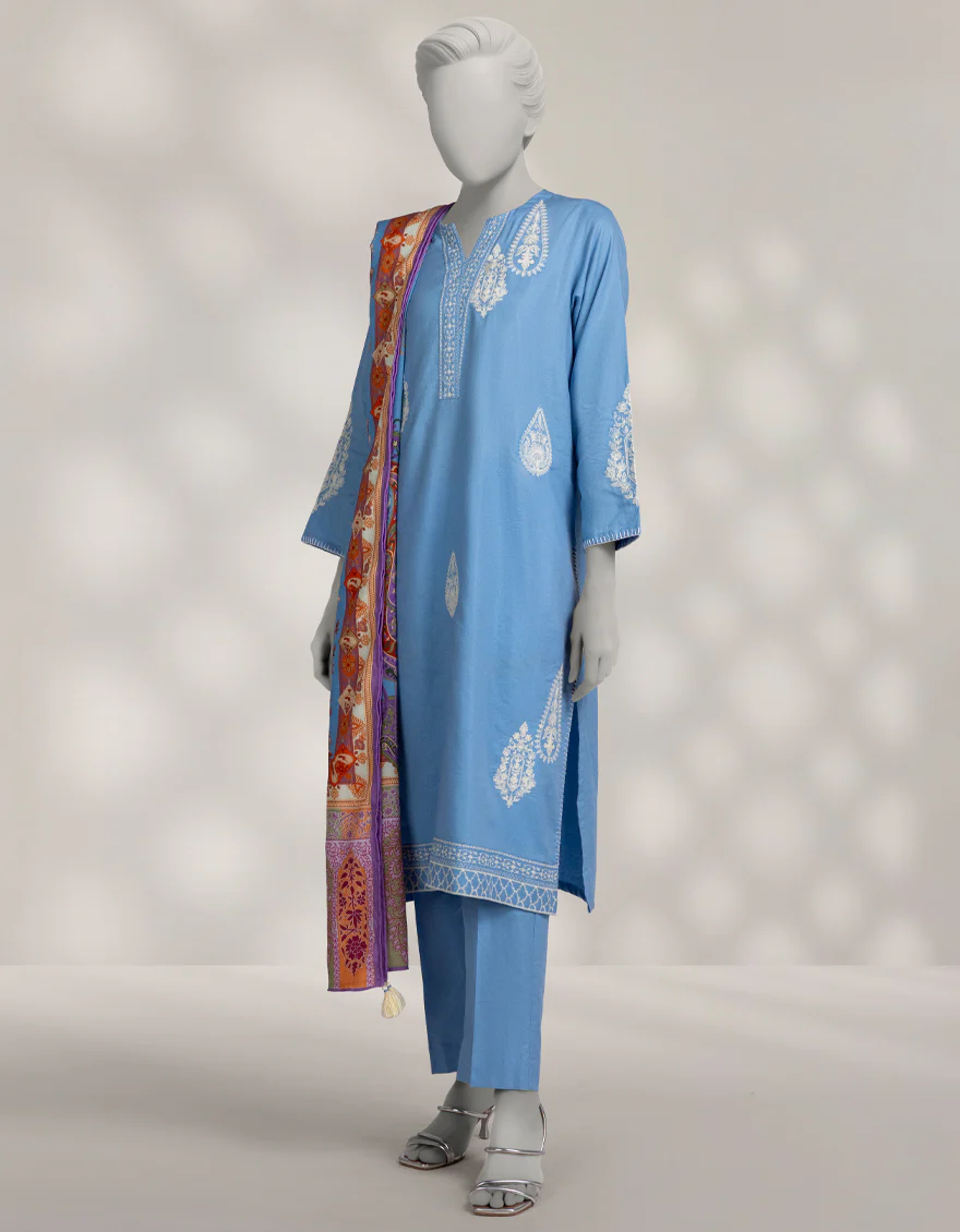 BLUE PASHMINA 3PC STITCHED | JLAWN-W-25-308/S KASHMIRI-04