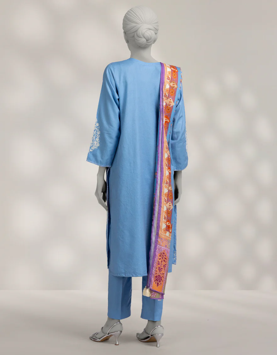 BLUE PASHMINA 3PC STITCHED | JLAWN-W-25-308/S KASHMIRI-04 - Image 2