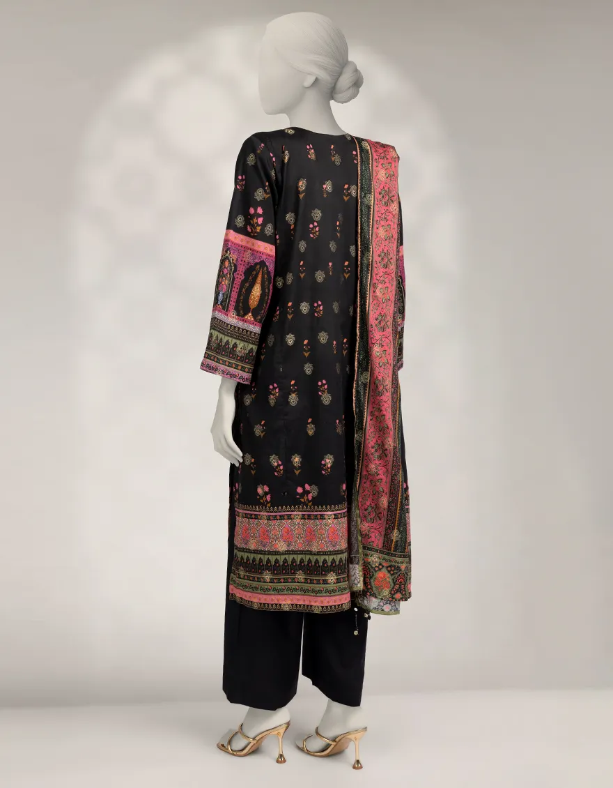 BLACK JACQUARD 3PC STITCHED | JLAWN-W-25-309/S MUGHAL BAGH-01 - Image 2