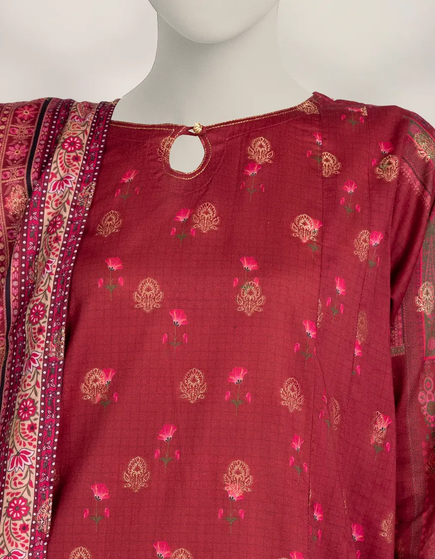 PINK JACQUARD 3PC STITCHED | JLAWN-W-25-311/S MUGHAL BAGH-03 - Image 4
