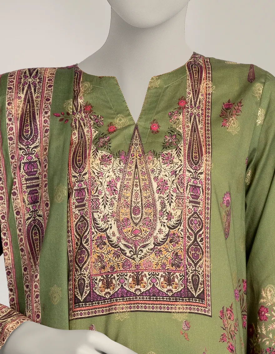 GREEN JACQUARD 3PC STITCHED | JLAWN-W-25-312/S MUGHAL BAGH-04 - Image 4