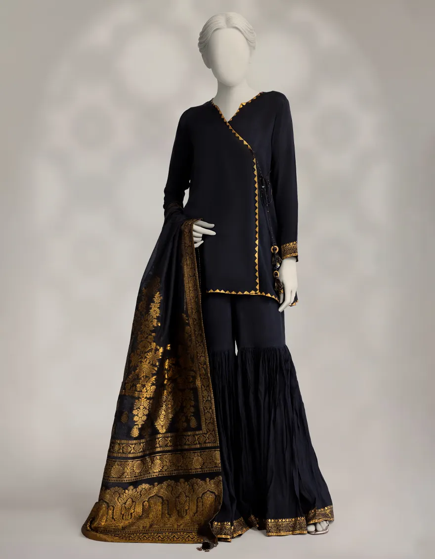 BLACK MAPLE SILK 3PC STITCHED | JLAWN-W-25-316/S ROYAL-4