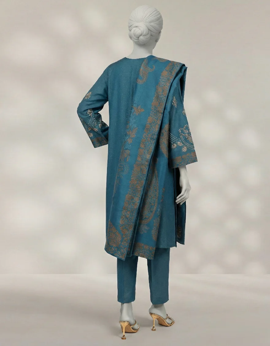 BLUE KARANDI 3PC STITCHED | JLAWN-W-25-327/S PERSIAN-03 - Image 2