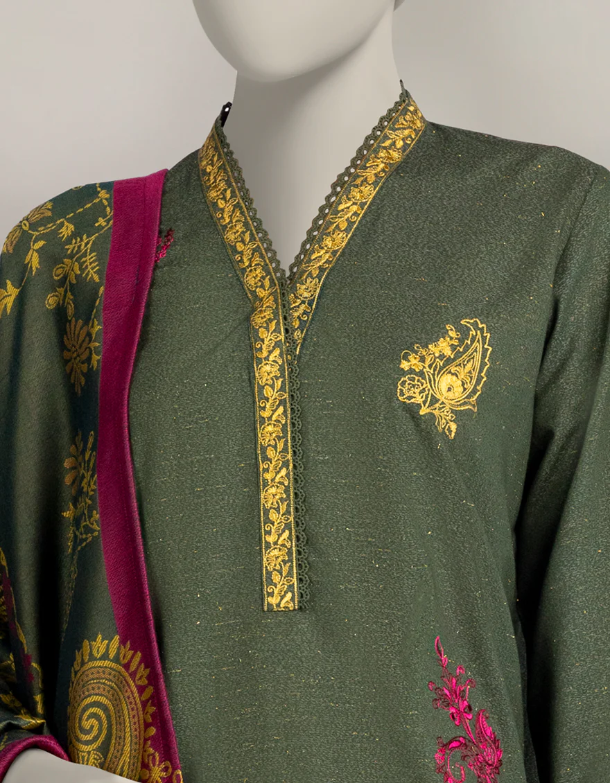 GREEN KARANDI 3PC STITCHED | JLAWN-W-25-328/S PERSIAN-04 - Image 3
