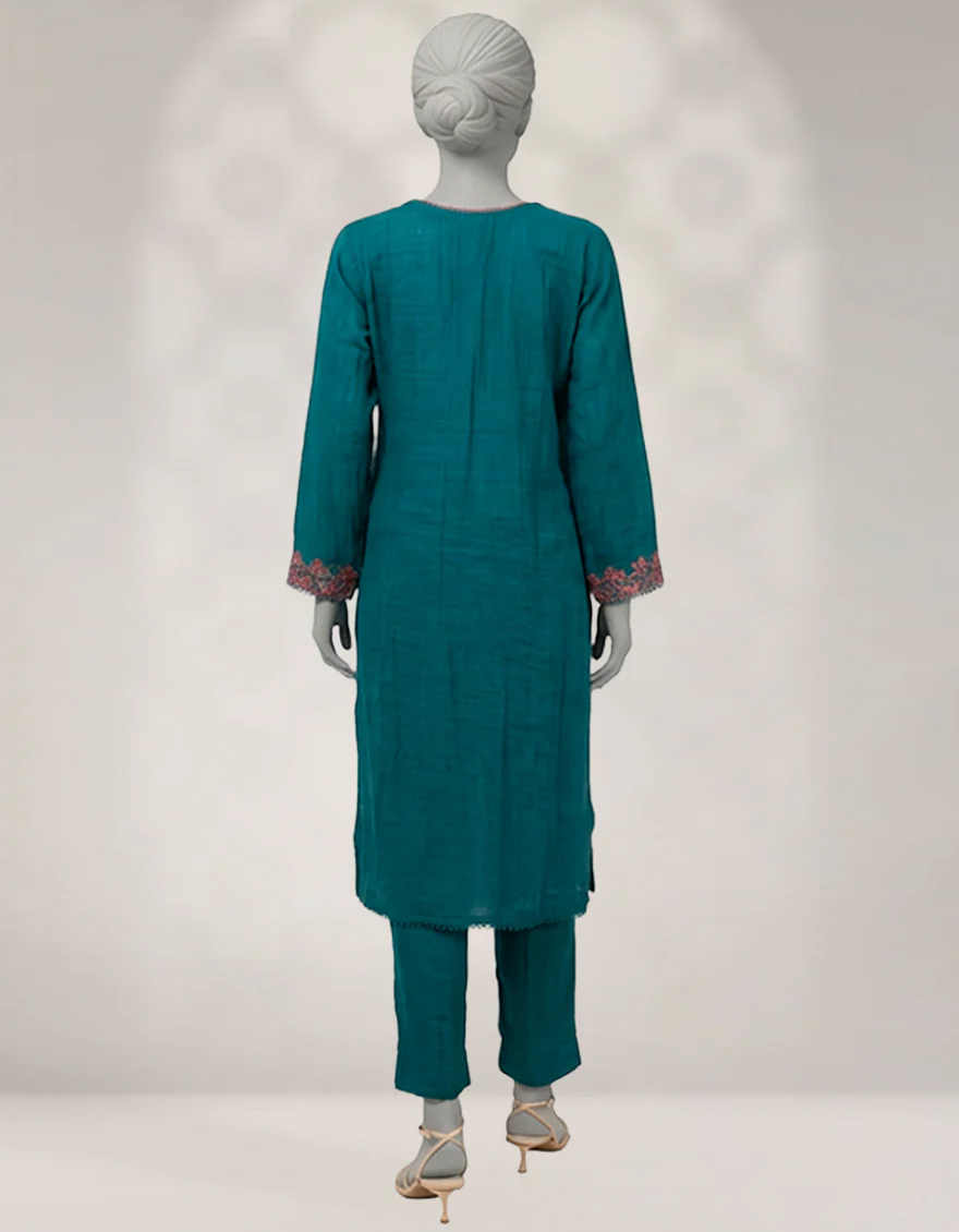 TEAL KHADDAR 3PC STITCHED | JLAWN-W-25-336/S CROSS STICH-4 - Image 2