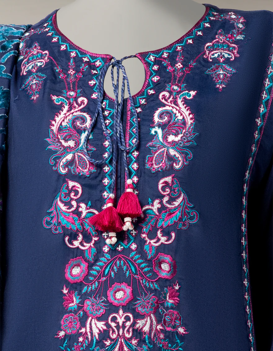 BLUE MAPLE SILK 3PC STITCHED | JLAWN-W-25-338/S BOLD PALACHI-02 - Image 4