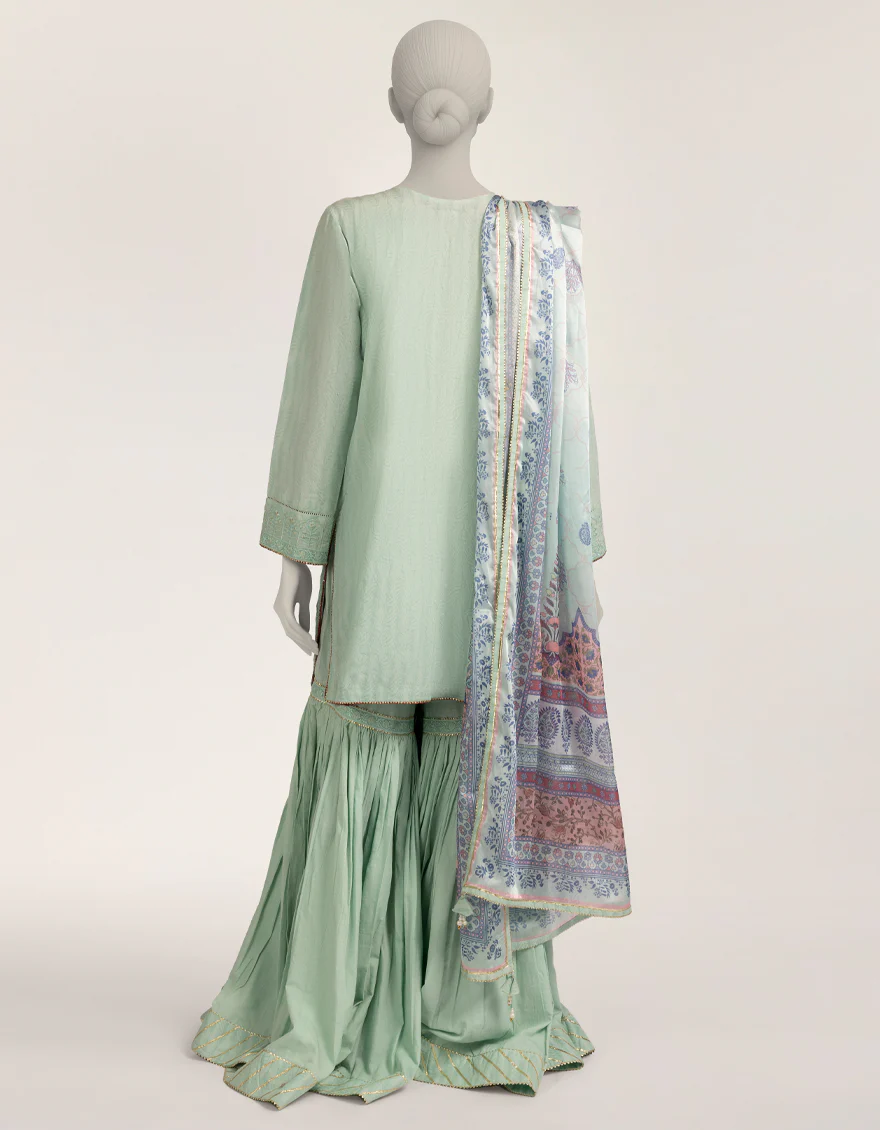 BLUE DOBBY 3PC STITCHED | JLAWN-W-25-342/S JAIPUR-02 - Image 3
