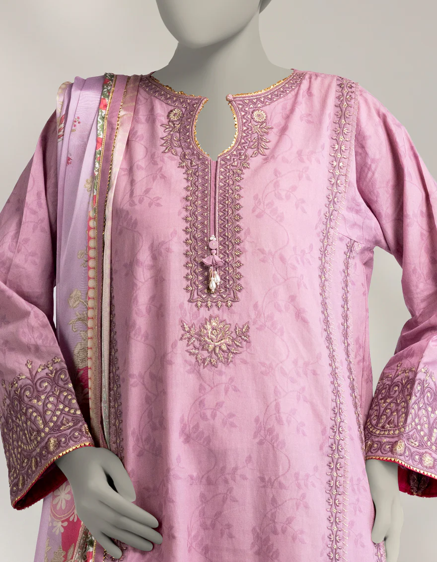 PURPLE DOBBY 3PC STITCHED | JLAWN-W-25-343/S JAIPUR-3 - Image 3