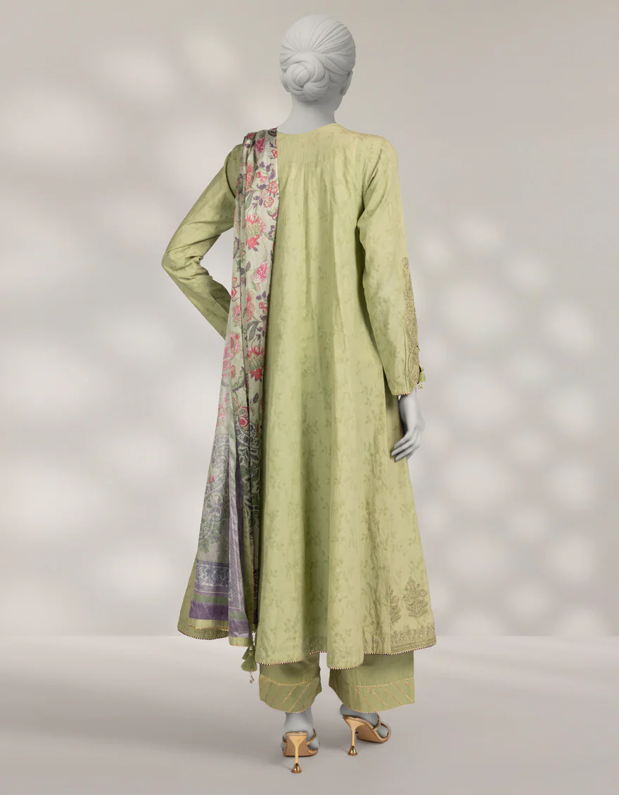 SAGE GREEN DOBBY 3PC STITCHED | JLAWN-W-25-344/S JAIPUR-4 - Image 2