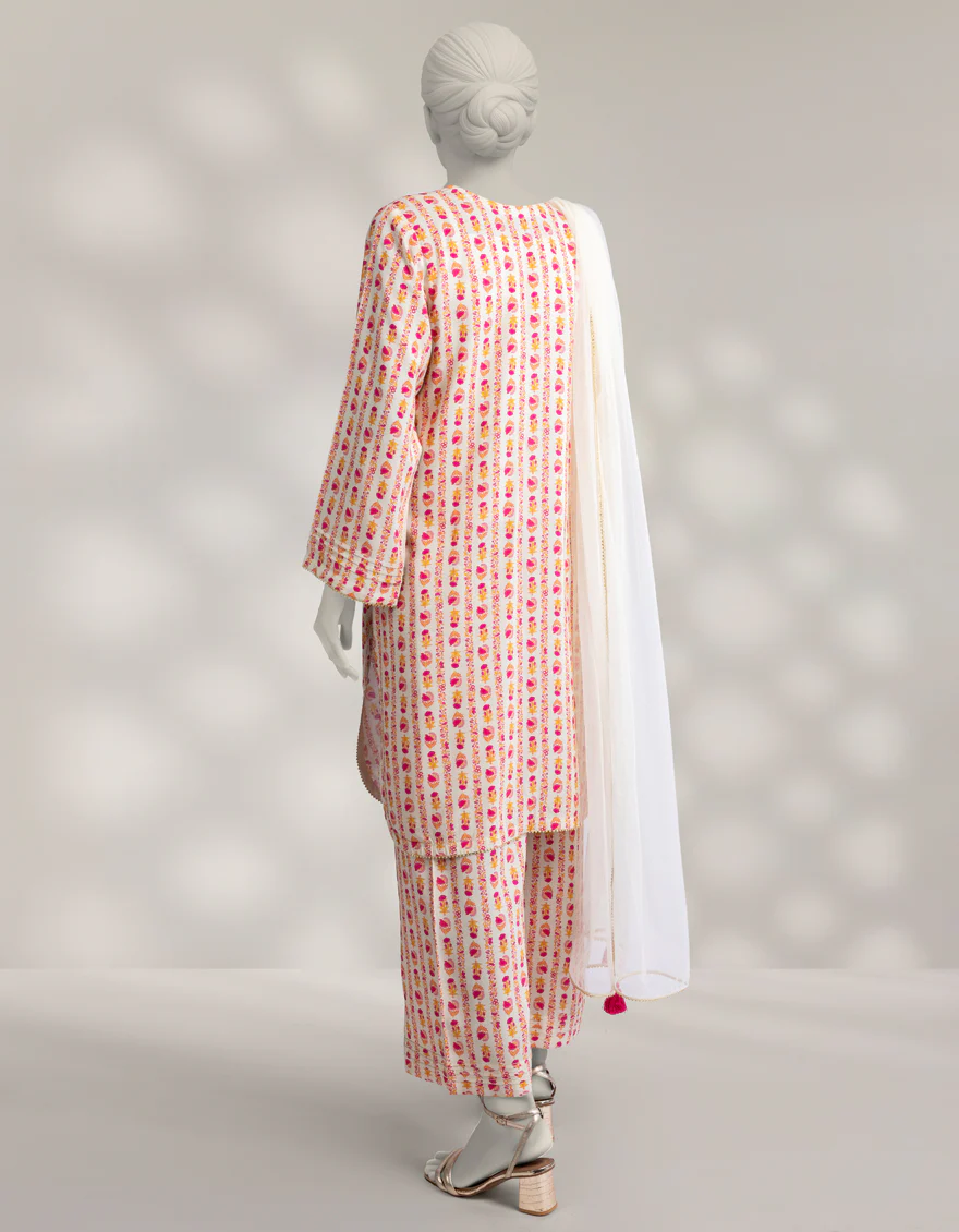 BEIGE LINEN 3PC STITCHED | JLAWN-W-25-348/S CLASSIC-4 - Image 2