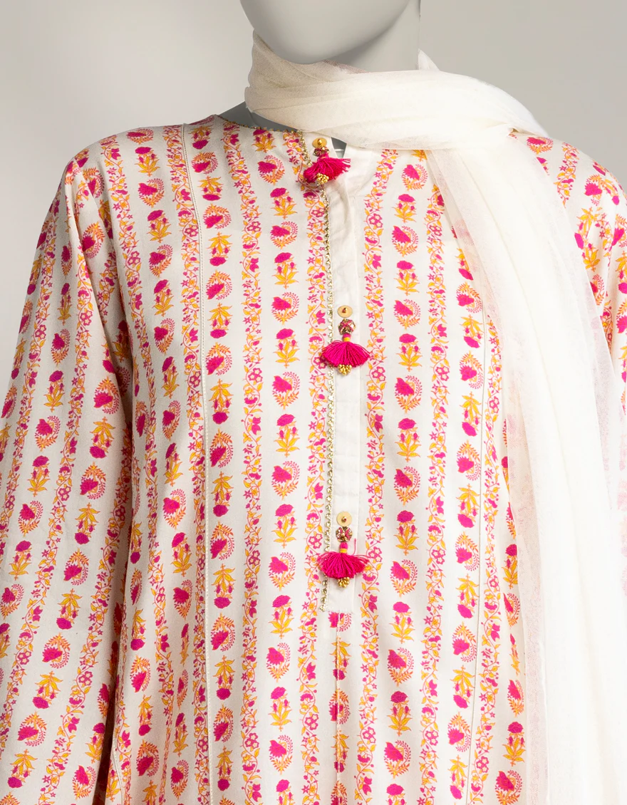 BEIGE LINEN 3PC STITCHED | JLAWN-W-25-348/S CLASSIC-4 - Image 3